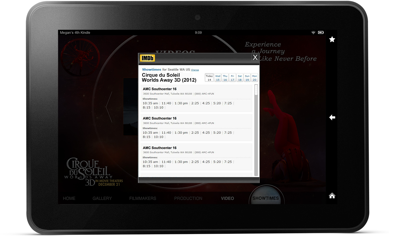 Cirque Du Soleil Landscape Kindle Fire Showtimes Theater Page