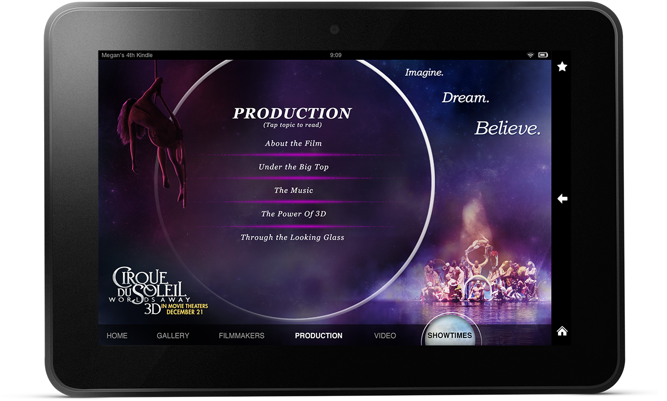 Cirque Du Soleil Landscape Kindle Fire Production Page