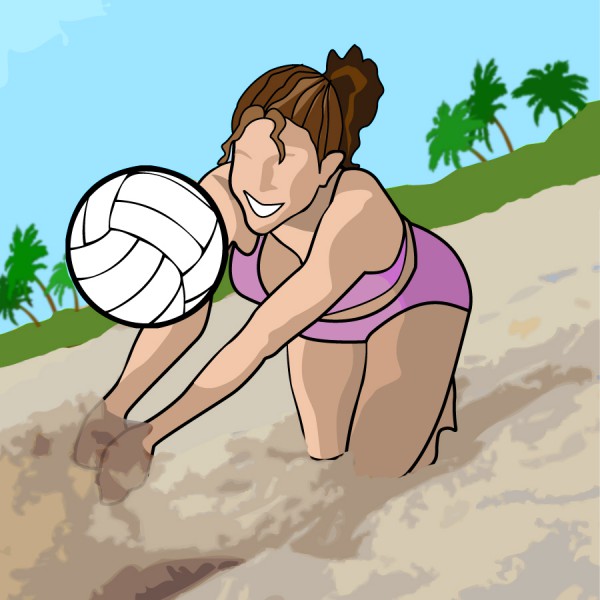 Girl Volleyball Illustration